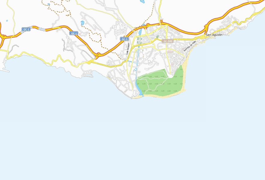 Maspalomas-Stadtplan mit Satellitenbild und Hotels von Gran Canaria